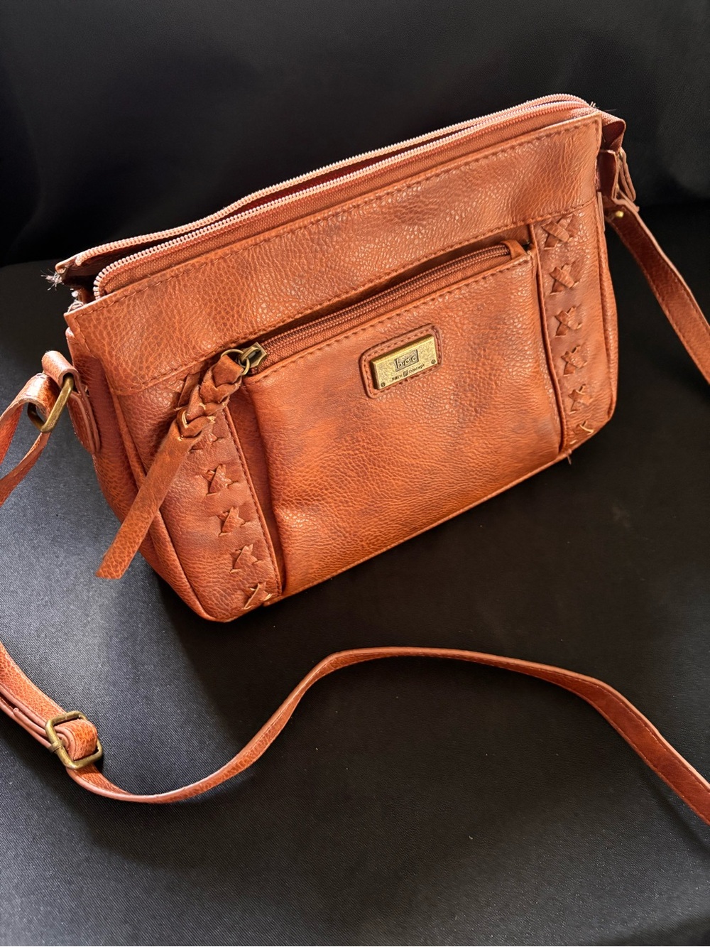 BOC Brown Crossbody Bag - Braided Star Accent